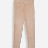 Calça legging infantil aveludada bege