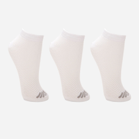 Kit de 3 pares de meias respiráveis cano baixo branco