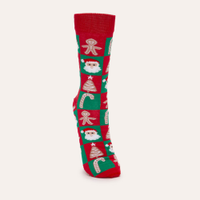 Meia divertida natal cano longo colorido