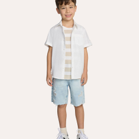 Bermuda jeans infantil destroyed azul claro