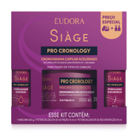 Kit siàge pro cronology com 1 máscara 250g 1 potencializador de nutrição e 1 potencializador de reconstrução único