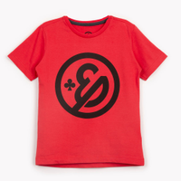 Camiseta infantil de algodão enaldinho manga curta vermelho