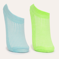 Kit de 2 pares de meias invisíveis texturizadas colorido
