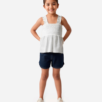 Bata de algodão infantil texturizada off white