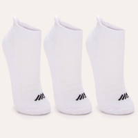 Kit de 3 meias esportivas femininas cano baixo branco