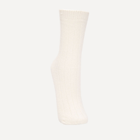 Meia cano alto de tricot off white