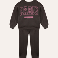 Conjunto de moletom longo infantil cinza