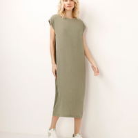 Vestido midi muscle tee texturizado verde