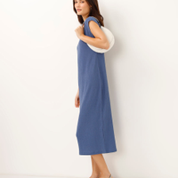 Vestido midi muscle tee texturizado azul