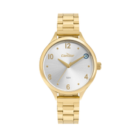 Kit relógio feminino condor analógico co2035naak4k dourado