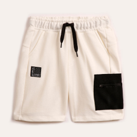 Bermuda infantil de moletom cargo branca