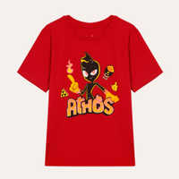Camiseta de algodão infantil athos vermelha