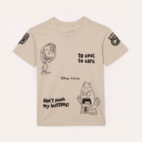 Camiseta de algodão infantil divertida mente bege