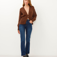 Calça jeans reta cintura alta azul