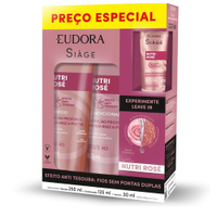 Kit eudora siàge nutri rosé shampoo 250ml com condicionador 125ml e leave in 30ml