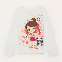 Blusa infantil manga longa luluca off white