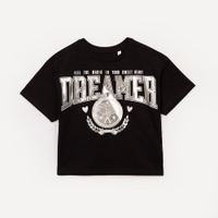 Blusa de algodão infantil dreamer preta