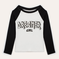 Blusa de algodão infantil dreamer com brilho preto