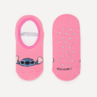 Meia sapatilha infantil stitch com brilho rosa