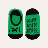 Meia sapatilha infantil minecraft com antiderrapante verde
