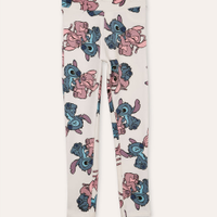 Calça legging de moletom infantil stitch off white
