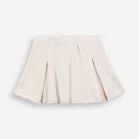 Short saia de moletinho infantil plissado off white