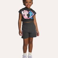 Conjunto de moletom infantil angel e stitch cinza