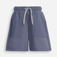 Bermuda de moletom infantil com recortes azul