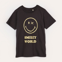Camiseta infantil de algodão smileyworld cinza