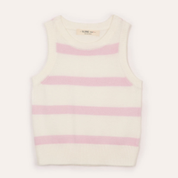 Regata de tricot infantil listrada rosa
