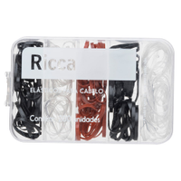 Elásticos coloridos 200 unidades com case ricca