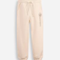 Calça jogger infantil de moletom homem aranha bege