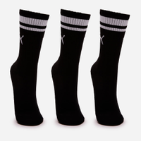 Kit de 3 meias masculinas cano longo puma preta