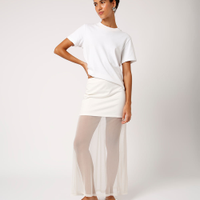 Saia midi de tule mindset off white