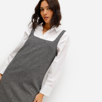Vestido curto feminino pied de poule preto