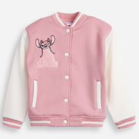 Jaqueta bomber infantil de moletom angel rosa