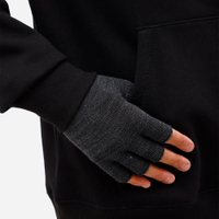 Luva básica de tricot meio dedo cinza