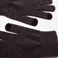 Luva masculina de tricot touch screen cinza