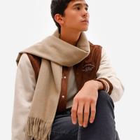 Cachecol masculino com viscose e franjas bege