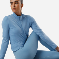 Casaco feminino esportivo texturizado azul