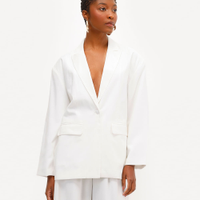 Blazer oversized feminino de viscose babi louise off white