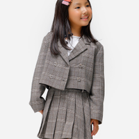 Blazer infantil xadrez cinza
