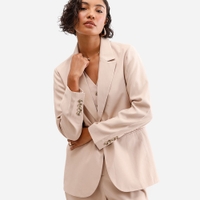 Blazer de alfaiataria feminino com viscose bege