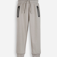 Calça jogger infantil de moletom com bolsos bege