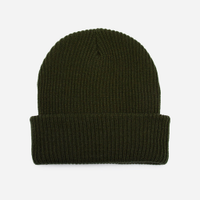 Gorro masculino canelado verde