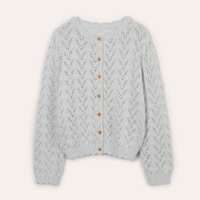 Cardigan infantil de tricot azul