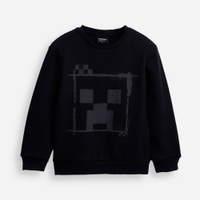 Blusão de moletom infantil minecraft preto