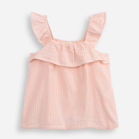 Blusa de algodão infantil listrada rosa
