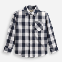 Camisa infantil manga longa bolso xadrez colorido