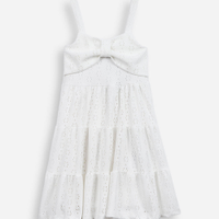 Vestido de laise infantil floral off white